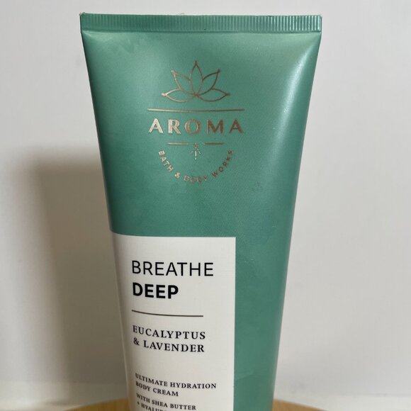 Bath & Body Works Aroma Breathe Deep Eucalyptus Lavender Body Cream 8 oz Shea - Picture 2 of 6